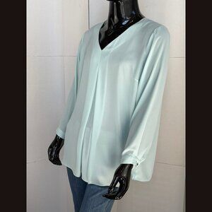 Vince Camuto Aqua Turquoise Blue Blouse Shirt Tunic Like New Condition Sz 2X